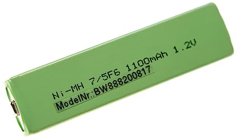 vhbw Akkuzelle Ersatz für Sony NC-4WM, NC-5WM, NC-6WM, NH10WM für CD Player (1100mAh, 1,2V, NiMH), Akku 7/5F6, Button Top