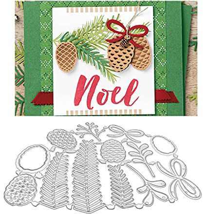 ECMQS Weihnachten Pine Tree Seal Pine Cone DIY Stanzschablone, Scrapbooking Prägeschablonen Stanzformen Schablonen Für Scrapbooking, Fotopapier, Karten, Handwerk Prägen