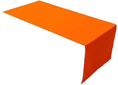 Lemos Home Hochwertiger Tischläufer Tischwäsche aus 100% Baumwolle Kollektion Konzept, Farbe & Größe wählbar (Tischläufer - 45x150cm, Orange)
