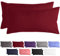 Komfortec Kissenbezug 40x80 cm 2er Set aus Gebürstet Mikrofaser mit Reißverschluss, Atmungskativ und Weich – Rot
