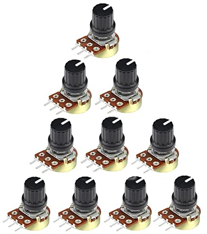 5 pcs Potentiometer Widerstand 3 -Stift Linear Taper Drehpotkoentiometer,5K Ohm