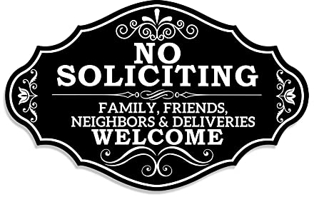 Maoerzai No Soliciting Schild Familie Freunde und Nachbarn Willkommen Haustürschild, lustiges Schild für Haus, dickes Acryl, selbstklebendes modernes Design, Willkommens-Türschild für Haus, Hof, Tür,