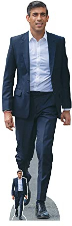 Star Cutouts SC4186 Rishi Sunak Conservative Prime Minister Lifesize Cardboard Cutout with Mini – UK Politics Display, Party Decoration & Event Prop