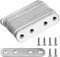 PINGEUI 30 conectores planos de 80x17 mm, placas perforadas de acero inoxidable, conector de madera con 120 tornillos, conector de metal para reparación de muebles de madera