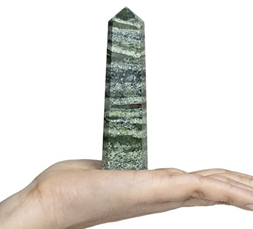 Schweizer Opal Kristallstab-Spitzen Turmstab Obelisk Achteck 8 facettierte Edelsteinprismen spitz zulaufend für Reiki-Chakra-Meditation Chakra-Steine Therapie Geschenk Home-Office-Schreibtischdekor