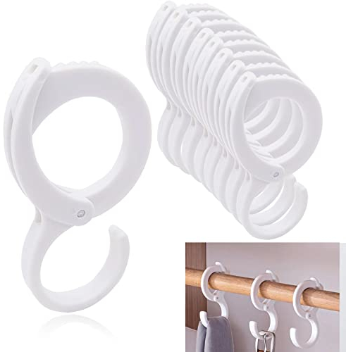 9 Stück S Haken, Anti-Drop Haken zum Einhängen, S Haken Kunststoff Weiß, Garderobenhaken, Haken Kleiderstange, Multifunktionaler Haken für Besen, Kleidung, Küchenutensilien