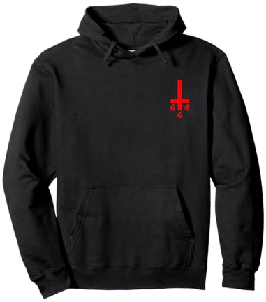 Umgedrehtes Kreuz 666 Satan Luzifer Antichrist Atheist Pullover Hoodie