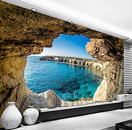 Papier peint photo moderne Simple grotte paysage marin Nature murale salon chambre décor intérieur papier peint espace e Papier Peint 3D Chambre à coucher Salle de séjour Mural murale-200cm×140cm