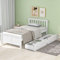 ModernLuxe Bett 90 x 200cm mit Schubladen, Einzelbett/Doppelbett mit Lattenrost und Kopfteil Bettgestell Holzbett Jugendbett Massivholz Bett (90 x200 cm)