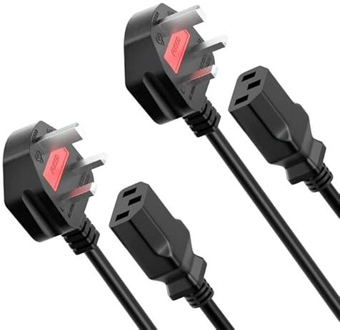 CYD 4FT Computer Monitor Power Cord, 10A 250V 18AWG C13 Power Cord for Printers, Desktop PCs, Projectors, NAS Storage, Office Equipment, Gaming Consoles, LED Monitors, Audio Systems, 2 Pack