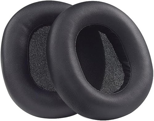RP-HTX80B - Cuscinetti auricolari di ricambio, in pelle e memory foam, compatibili con cuffie wireless Panasonic Retro RP-HTX80B (nero)