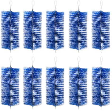 RINOO Filterbürsten-Set für Koi-Teichfilter, Aquarium, Wasser, Garten, Teich, Skimmer, Filterreinigungsbürste, 50,8 x 12,9 cm, Blau, 10 Stück