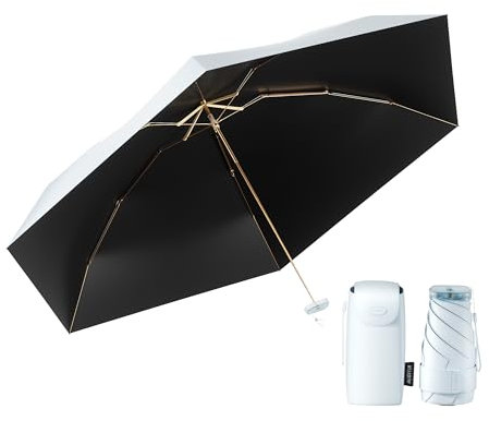 Reise Mini Regenschirm - leichter, klein，UV-geschützter Regenschirm - geeignet für Frauen, Mädchen, Kinder(Azurblau)