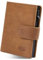 GSG Geldbörse Herren aus echtem Leder mit Münzfach RFID Schutz Trifold Klein Portmonee BrieftascheAutomatischem Pop-up für 10-12 Kreditkartenetui Braun