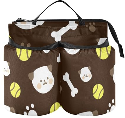 Cute Dog Heads Bones Paw Ball Briefcase Cup Holder Unique Beverage Bottle Holder Travel Gifts for Attendant Must Haves