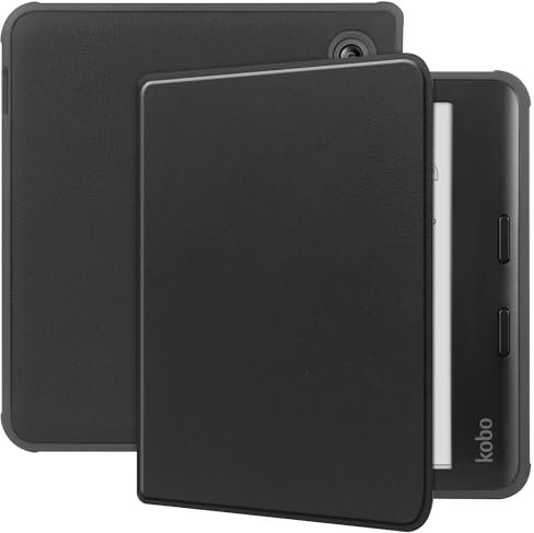 Vakarey pour Kobo Libra Colour Coque,Ultra Mince avec Housse de Réveil/Sommeil Automatique pour Kobo Libra 2 Étui 7 Pouces,Noir