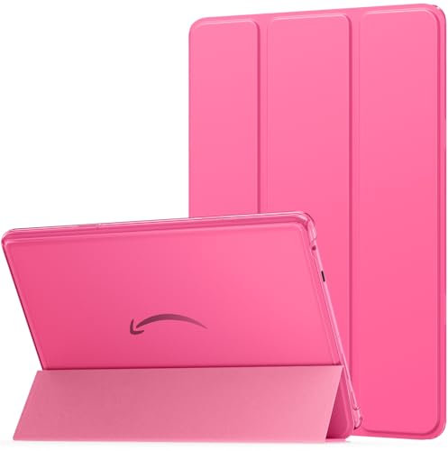 MoKo Case for All-new Amazon Fire HD 10 Tablet (13th Generation, 2023 Release) 10.1, PU Leather Trifold Stand Cover for Fire Tablet 10 2023, Auto Wake/Sleep, Persian Pink