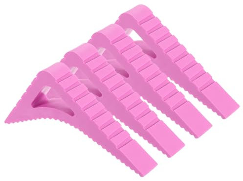 sourcing map 4 Pcs Door Stoppers for Bottom of Door, 0.83 inch Door Stops, Rubber Door Stopper Wedge, Window Stopper Door Gaps Sturdy Stackable, Pink