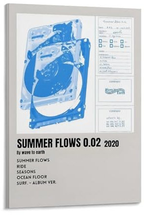 CNXIDTDSE Wave to Earth Sommerblumen-Album-Cover, Musikalbum, Poster, Dekoration, Malerei, Leinwand, Wandposter und Kunstdruck, modernes Heimschlafzimmer, Dekoration, Poster, 60 x 90 cm, Rahmenstil