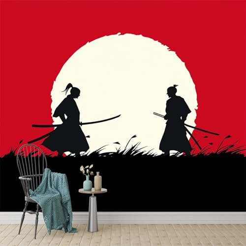 Ancient Japanese Swordsman Warrior Wall Mural - 150 x 105 cm Photo Wallpaper for Boys' Bedroom, Living Room, Playroom, Nursery, Teen Room, Kids' Photo Mural Wall Art