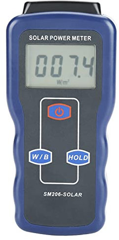 Solar Power Meter, Intensivität Messgerät für die Sonne, tragbarer UV-Tester, Solarpanel-Multimeter LCD Anzeige EMF-Detektor für Zuhause und draußen