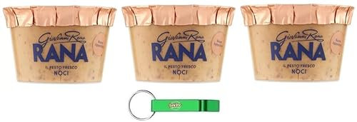 3x Giovanni Rana Pesto Fresco Noci,Frisches Walnüsse Pesto Sauce 140g + Beni Culinari Kostenloser Schlüsselanhänger