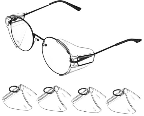 MOLUCKFU 2 Paare Seitenschutz FüR Brillen – Transparente Pc-SchutzflüGel FüR Schutzbrillen Seitliche Augenschutzabdeckung FüR Arbeitsschutz Und Alltag