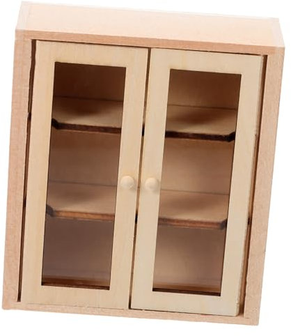 MOLUCKFU Wood Mini Cabinet Miniature Furniture Mini House Cabinet Mini House Wooden Cabinet Mini House Furniture