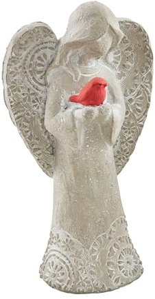 Mud Pie Großer Gartenengel aus Beton, 25,4 x 12,7 cm