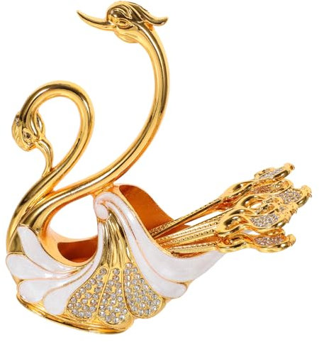 MAGICLULU Stilvolles Schwanenlöffel-set Aus Metall 6-teilig Geschirr-utensilien-set Mit Für Kaffee Dessert Suppe Für Zuhause