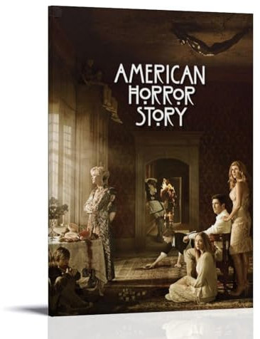 IYARNOVA American Horror StoryLeinwand-Poster, Titeldruck, Jugendwohnheim, Dekoration, Poster, dekoratives Gemälde-Poster, ästhetische Leinwand, Wandkunst, Mädchen und Jungen, 60 x 90 cm,