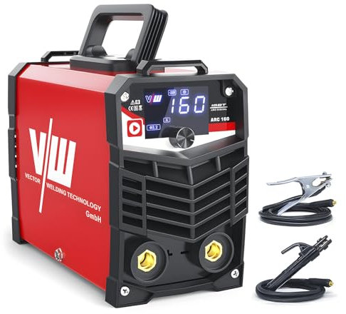 160A Saldatrice a Elettrodi, ARC/MMA/LIFT TIG Inverter Saldatrice, Saldatrice Portatile con IGBT e MCU per Principianti e Professionisti, ARC 160 con Hot Start, Arc Force - VECTOR WELDING