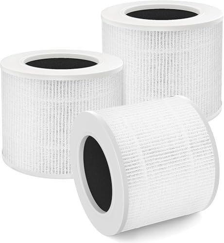 Core Mini Replacement Filter for LEVOIT Air Purifier, 3-in-1 H13 Grade HEPA Filters Compatible with LEVOIT Air Purifier Core Mini-P, Part No. Core Mini-RF, Mini Filter Replacement 3 Pack