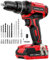 Cordless Drill 21V, LEEIKOO Electric Drill 42N.m, 25+3 Torque Set, 2-Speed, LED Light, 2.0AH Battery, 24PCS Cordless Hammer Combi Set for Home and Garden DIY Project - Red