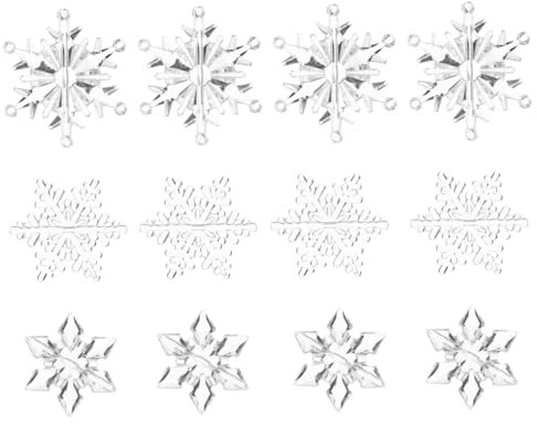TOPBATHY 36stücke Schneeflocken Anhänger Aus Acryl Für Weihnachten Dekoration DIY Zubehör Mit Teilen Für Bastelarbeiten Und Szenengestaltung
