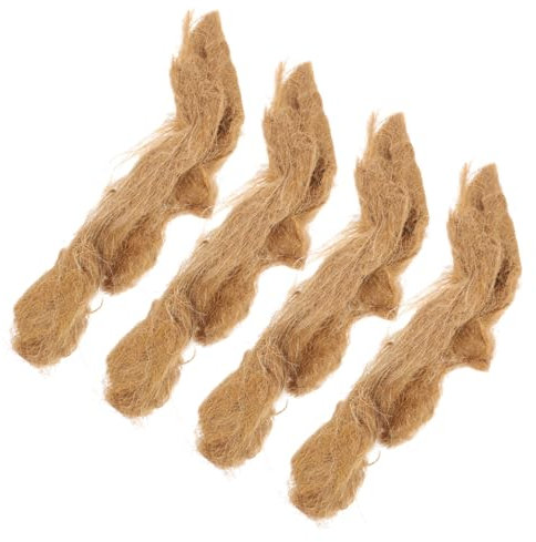 Sosoport 1 Satz Jute Seidenfeuer Induziert Feueranzünder Materialien Feuerstarter-Sticks Jute-Accessoire Werkzeug Feuerstarter Jute Feuerstarter-Tool Seilleiter Jute-Seide 4 Stück