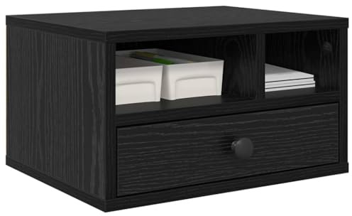 vidaXL Druckerständer Schwarz Eichen-Optik 40 x 32 x 24 cm