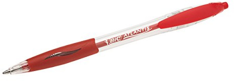 BIC Atlantis medium point ballpen with red ink