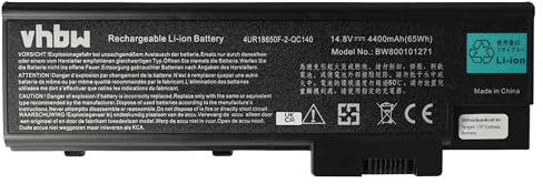 vhbw Batería Compatible con Acer Aspire 1412, 1411, 1410, 1411WLMi, 1414, 1413, 1413LMi, 1412LC Notebook (4400 mAh, 14,8 V, Li-Ion)