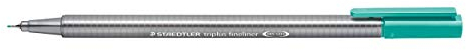 STAEDTLER 334-54 Triplus Fineliner (Dreikant, Superfeine, Metallgefasste Spitze, Linienbreite ca. 0,3 mm, 10 Stück) türkis