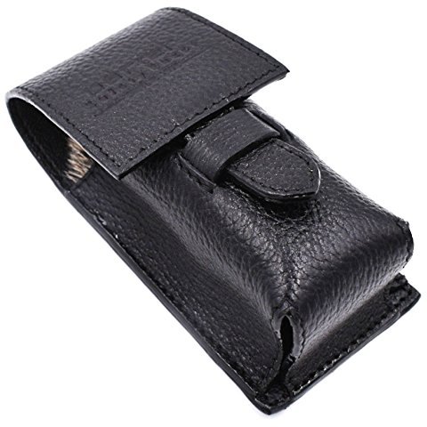 Reise-Rasierpinseletui aus echtem Leder von Parker Safety Razor (Black)