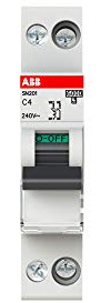 ABB SN201 Leitungsschutzschalter Typ C, 2-polig 4A DIN-Schienen-Montage