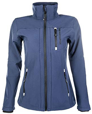 HKM 5273 Softshelljacke Sport, Damen Mädchen Jacke Regenjacke Kapuze, Blau (Dunkelblau), XXL