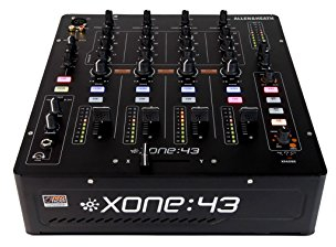 Allen & Heath „Xone:43“ 4-Kanal-Audiomischpult, (24 Bit, 20 bis 20.000 Hz, 20 dB, 0,05%, 3,5 mm), Schwarz