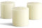 Melt Candle Co. Stumpenkerzen Weiß (3er Set) - Duftneutrale Rustikale Kerzen für Haushalt, Feiern, Deko - Raucharm - 7,5cm Hoch, 7,5cm Durchmesser - Brenndauer 30 Std.