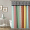 Lush Decor Rideau de Douche bohème en Tissu imprimé coloré à Rayures Verticales avec Pompons, 183 x 183 cm, Multicolore