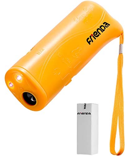 LED Ultrasonic Dog Repeller and Trainer Device 3 in 1 Anti Barking Stop Bark Handheld Dog Training Device (Yellow)