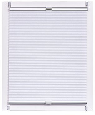 Sunlines Made in Germany, Tageslicht, Klemmfix, Weiss, silbergraue Schiene, 50 x 150 Wabenplissee, Stoff, 50 x 150cm