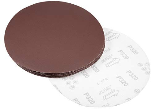 sourcing map 9 Inch Sanding Disc 320 Grits Flocking Sandpaper for Sander 10 Pcs