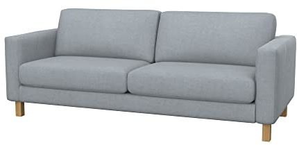 Soferia Sofabezug Kompatibel Mit Karlstad 3er-Sofa Sofaüberzug Sofaüberwurf Sofaschoner Cover Wasserabweisend Fleckschutz Softi Grau